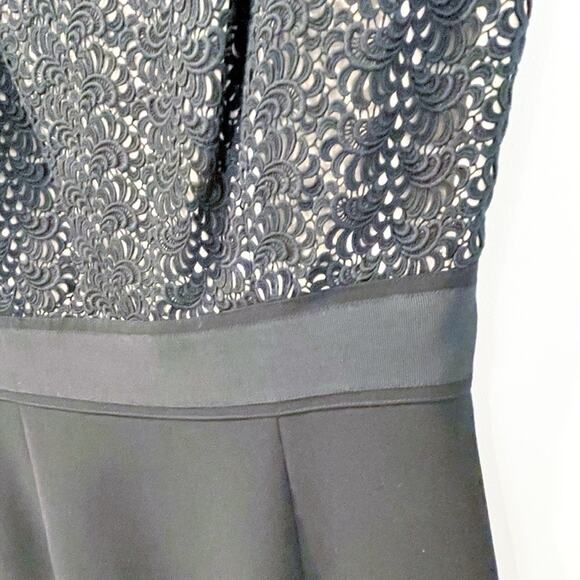 Kay Unger Lace Overlay Sheath Dress Black Size 4 LIKE NEW - Picture 5 of 16